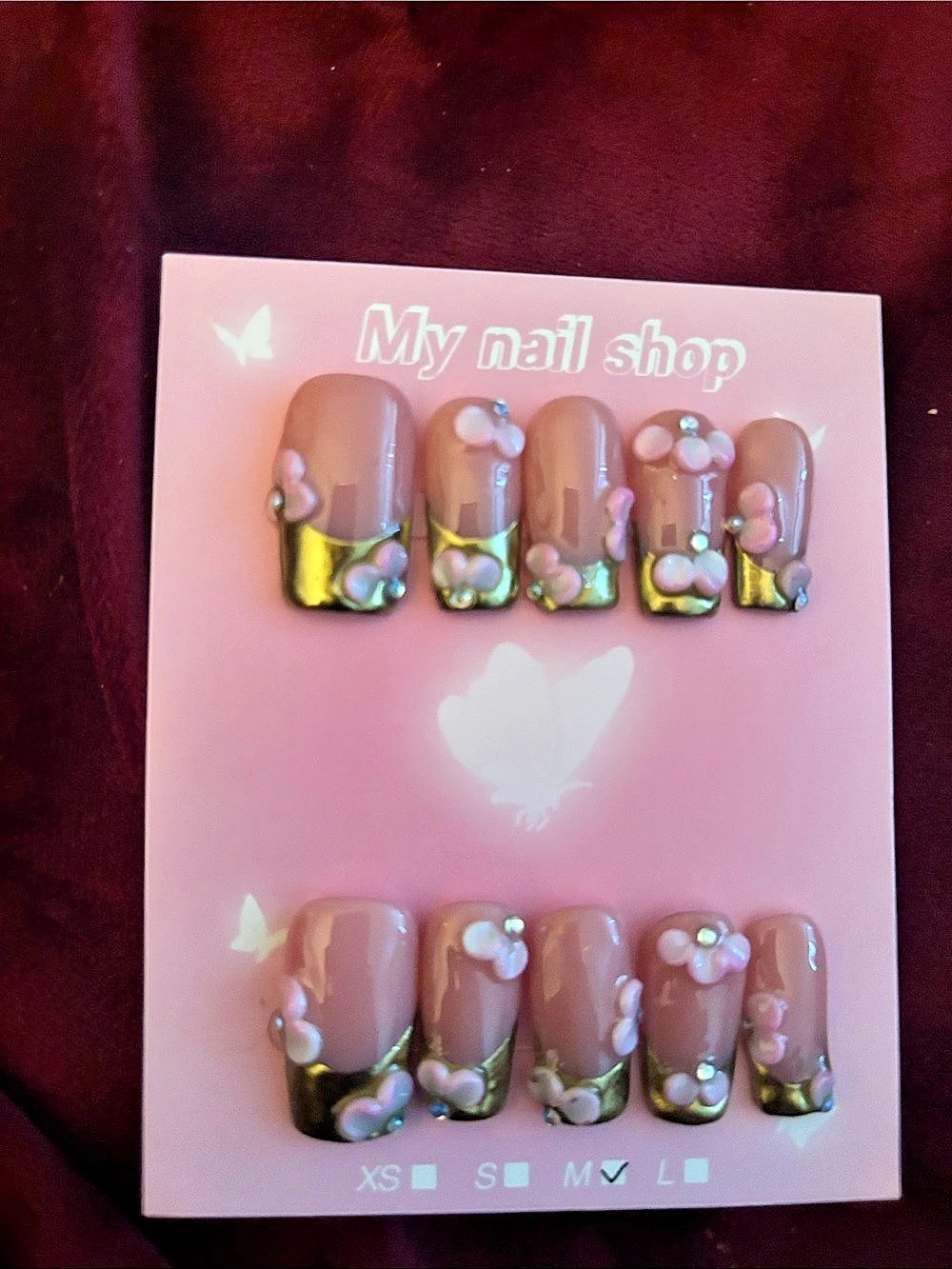 My nail shop Press-On Nails Pink Gold NWT